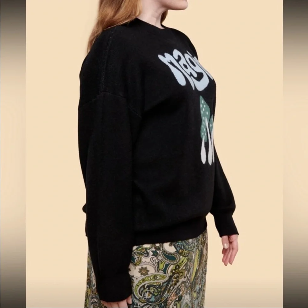 Earthbound Trading Magic Mushroom Sweater‎ Black Xl - Picture 3 of 10